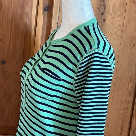 ChAPS Green & Navy Striped Chest Pocket T Shirt Sz. S - Picture 8 of 13